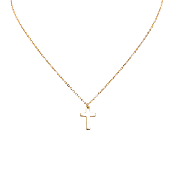Small Cross Pendant Necklace, 925 Sterling Silver & 18K Gold Plated ...